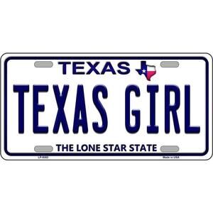 Texas Girl License Plate Sign Wall Art Sign Metal New Retro Auto Lone Star